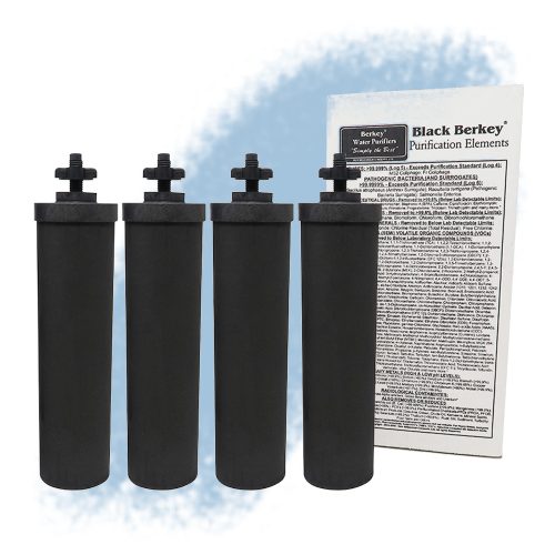 USABerkeyFilters 4 Black Berkey Purification Elements blue stripe