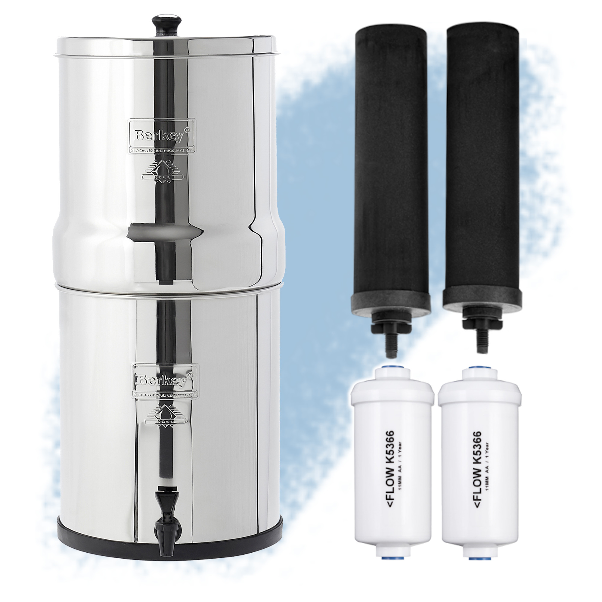 Big Berkey Water Filter with PF2 Fluoride & Arsenic Reduction Elements (Next Day Delivery)