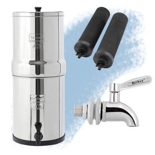 Travel Berkey Water Filter with FREE Berkey Stainless Steel Spigot